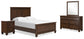 Danabrin  Panel Bed With Mirrored Dresser And Nightstand