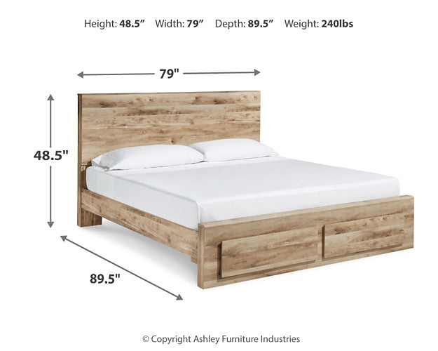 Hyanna  Panel Storage Bed With Mirrored Dresser