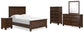 Danabrin  Panel Bed With Mirrored Dresser, Chest And Nightstand