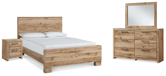 Hyanna  Panel Bed With Mirrored Dresser And Nightstand