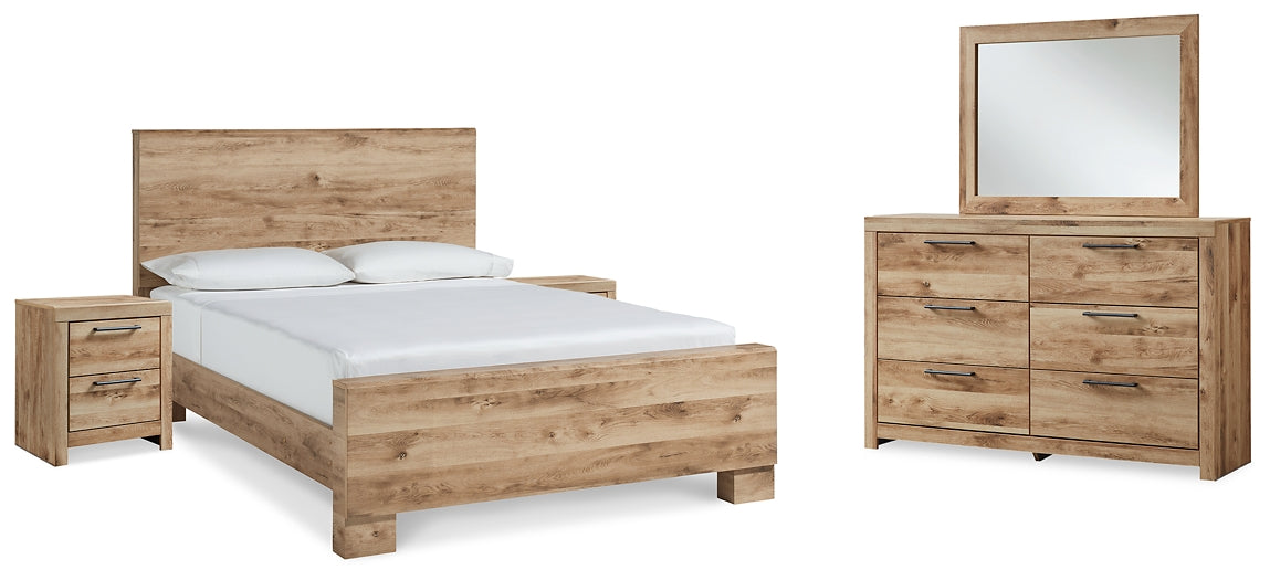 Hyanna  Panel Bed With Mirrored Dresser And 2 Nightstands