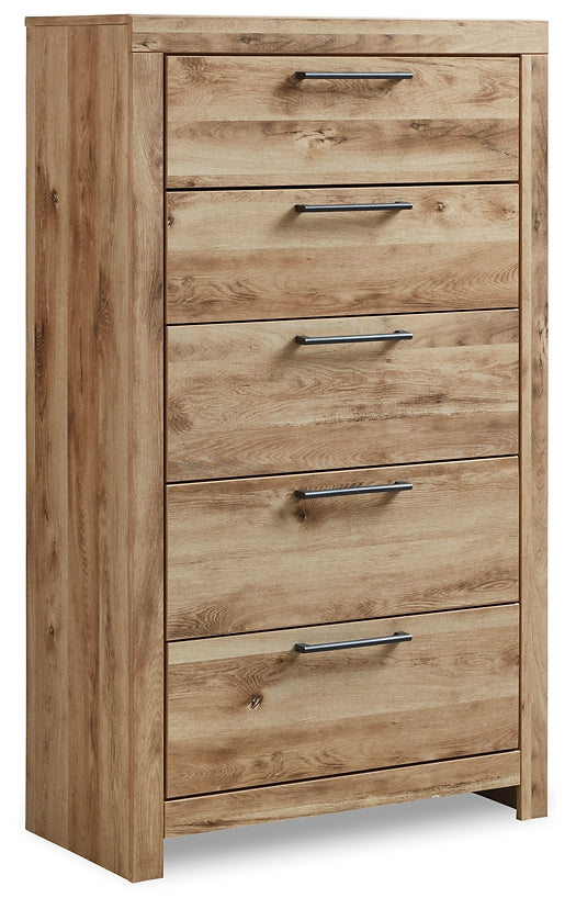 Hyanna  Panel Storage Bed With Mirrored Dresser And Chest