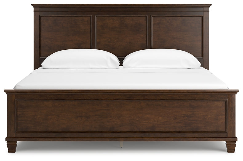 Danabrin California  Panel Bed With Mirrored Dresser And 2 Nightstands