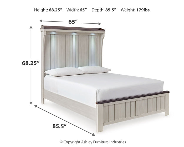 Darborn  Panel Bed With Mirrored Dresser