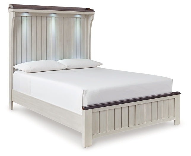 Darborn  Panel Bed With Mirrored Dresser