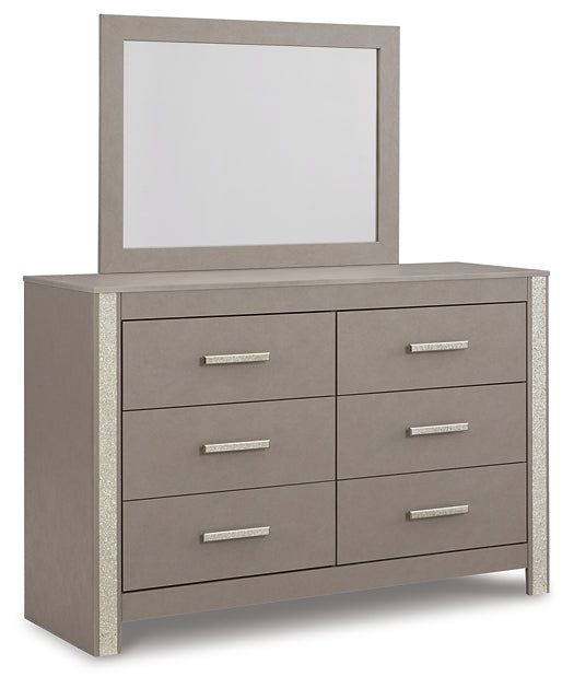 Surancha / Panel Headboard With Mirrored Dresser And Nightstand