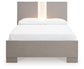 Surancha  Panel Bed With Mirrored Dresser And Nightstand