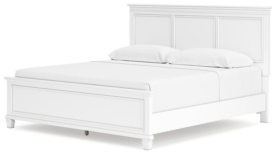 Fortman  Panel Bed With Mirrored Dresser And 2 Nightstands