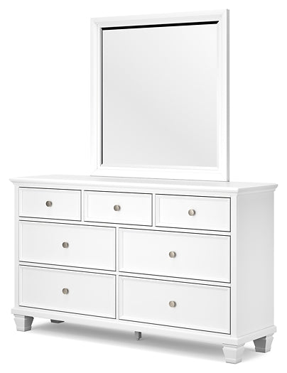 Fortman California  Panel Bed With Mirrored Dresser And Nightstand