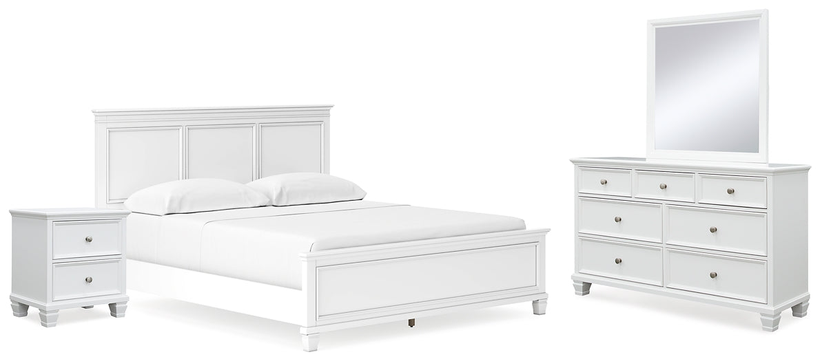 Fortman California  Panel Bed With Mirrored Dresser And Nightstand