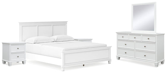 Fortman California  Panel Bed With Mirrored Dresser And 2 Nightstands