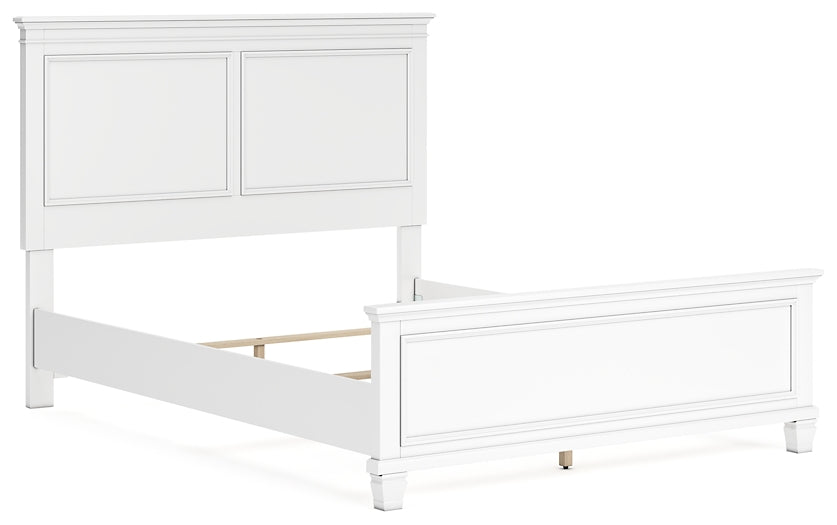 Fortman  Panel Bed With Mirrored Dresser, Chest And Nightstand