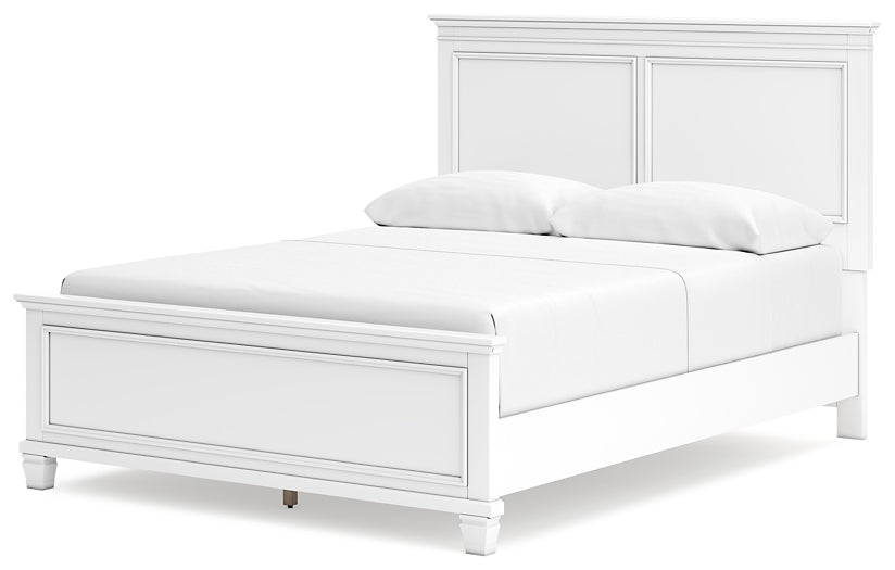 Fortman  Panel Bed With Mirrored Dresser, Chest And Nightstand