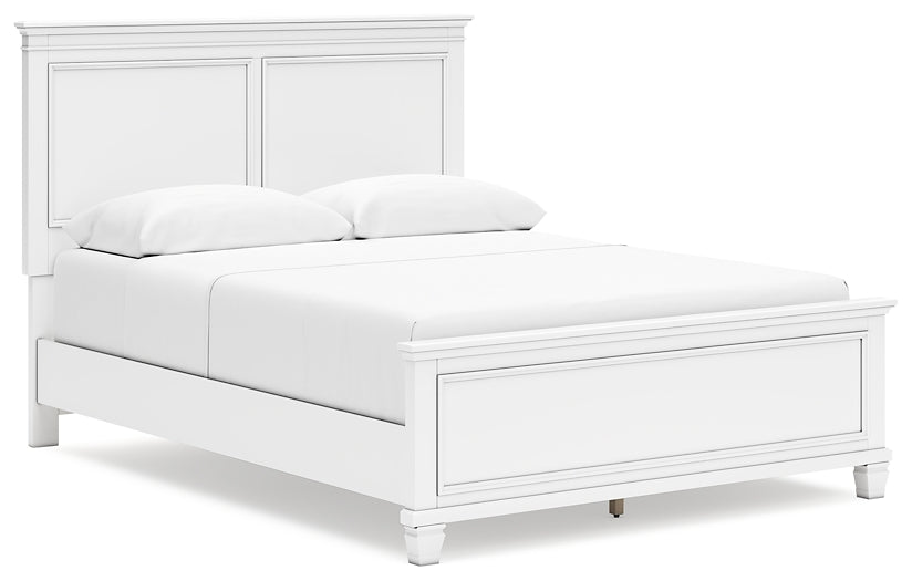 Fortman  Panel Bed With Mirrored Dresser And 2 Nightstands