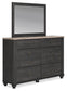 Nanforth /California King Panel Headboard With Mirrored Dresser