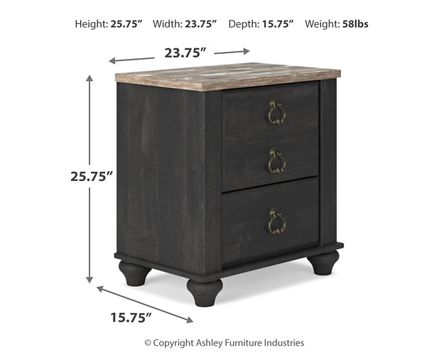 Nanforth /California King Panel Headboard With Mirrored Dresser, Chest And 2 Nightstands