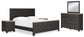 Nanforth  Panel Bed With Mirrored Dresser And 2 Nightstands