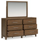 Cabalynn  Upholstered Bed With Mirrored Dresser And 2 Nightstands