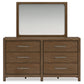 Cabalynn  Upholstered Bed With Mirrored Dresser And 2 Nightstands