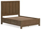 Cabalynn  Panel Bed With Storage With Mirrored Dresser And Nightstand