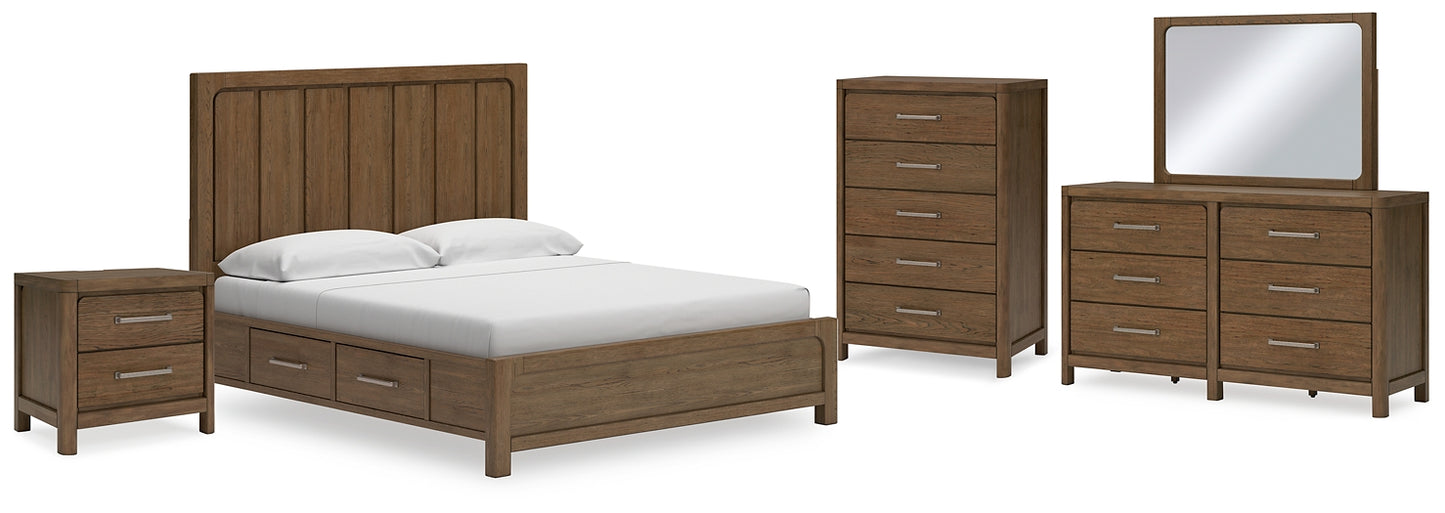 Cabalynn  Panel Bed With Storage With Mirrored Dresser, Chest And Nightstand