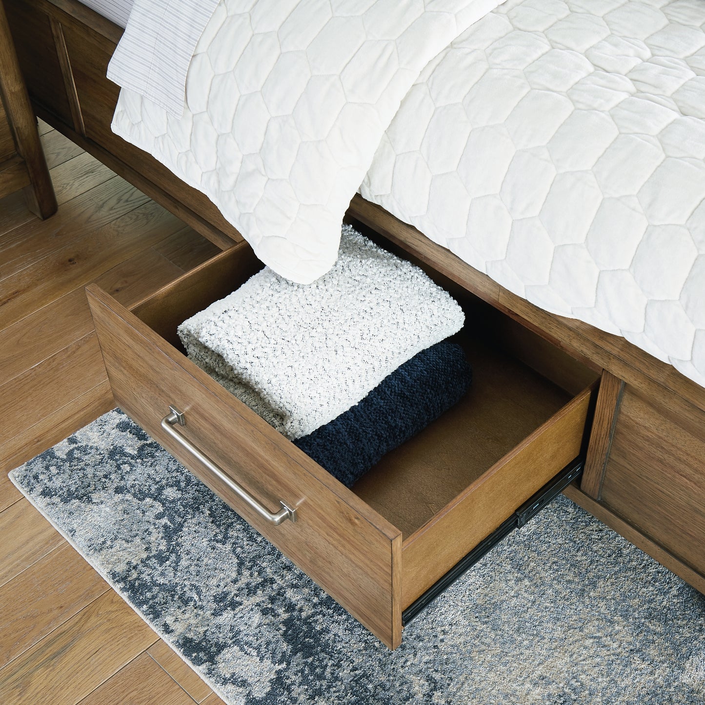 Cabalynn  Panel Bed With Storage With Mirrored Dresser, Chest And Nightstand