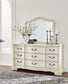 Arlendyne California  Upholstered Bed With Mirrored Dresser And Nightstand