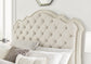 Arlendyne California  Upholstered Bed With Mirrored Dresser And Nightstand