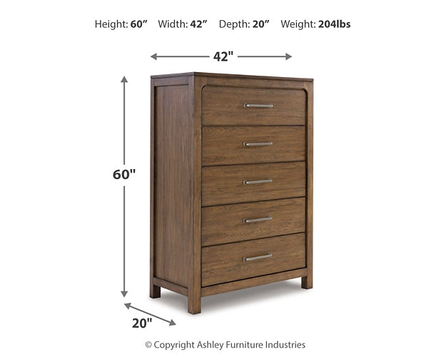 Cabalynn  Upholstered Bed With Mirrored Dresser And Chest