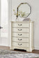 Arlendyne California  Upholstered Bed With Mirrored Dresser, Chest And Nightstand