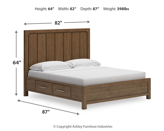 Cabalynn  Panel Bed With Storage With Mirrored Dresser And Chest