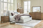 Cabalynn  Upholstered Bed With Mirrored Dresser, Chest And 2 Nightstands