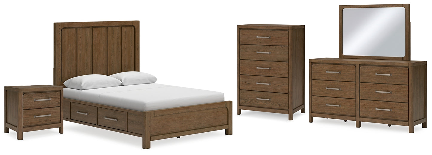 Cabalynn  Panel Bed With Storage With Mirrored Dresser, Chest And Nightstand