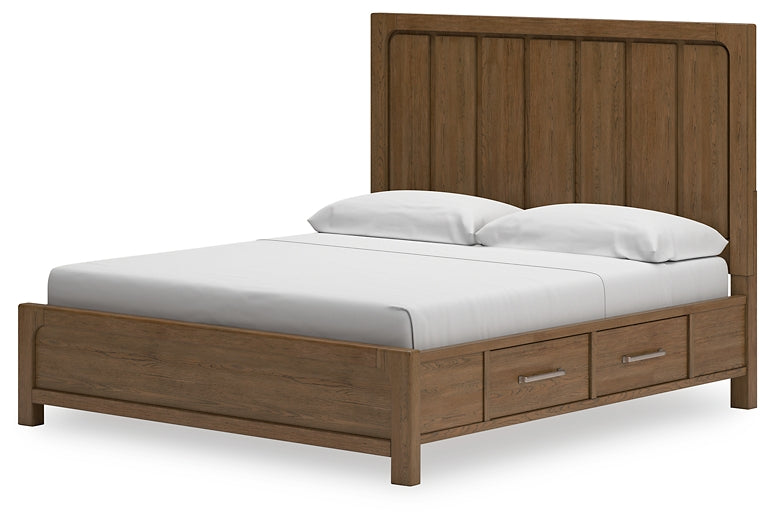 Cabalynn California  Panel Bed With Storage With Mirrored Dresser And 2 Nightstands