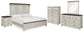 Darborn  Panel Bed With Mirrored Dresser, Chest And Nightstand