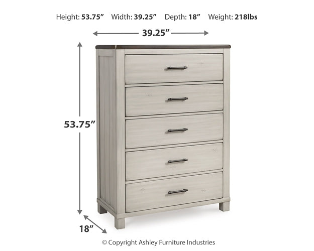 Darborn  Panel Bed With Mirrored Dresser And Chest