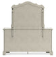 Arlendyne  Upholstered Bed With Mirrored Dresser And Chest