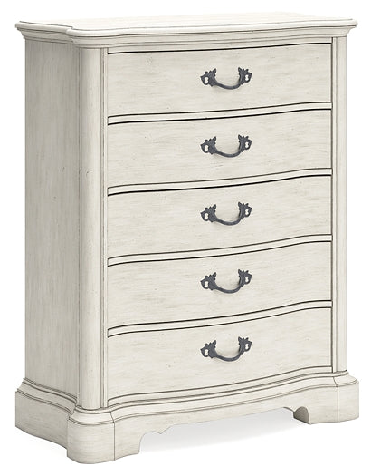 Arlendyne  Upholstered Bed With Mirrored Dresser, Chest And Nightstand