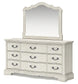 Arlendyne  Upholstered Bed With Mirrored Dresser, Chest And Nightstand