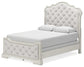 Arlendyne  Upholstered Bed With Mirrored Dresser And Nightstand