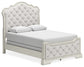 Arlendyne  Upholstered Bed With Mirrored Dresser And Nightstand