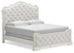 Arlendyne  Upholstered Bed With Mirrored Dresser And 2 Nightstands