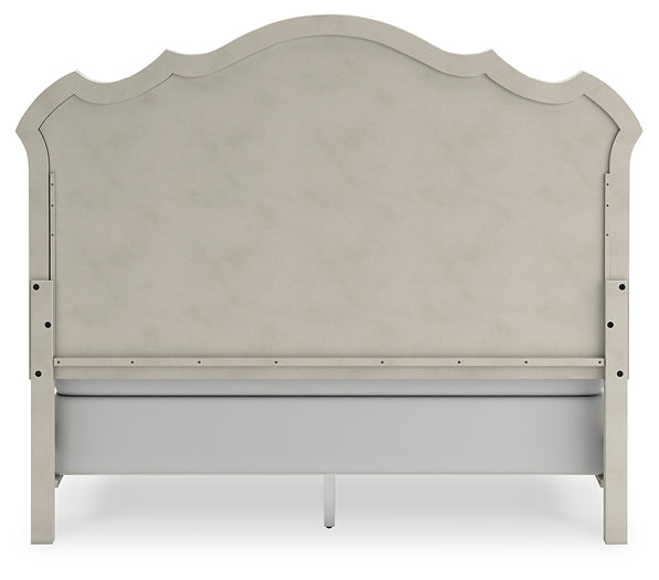 Arlendyne  Upholstered Bed With Mirrored Dresser And 2 Nightstands