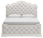 Arlendyne  Upholstered Bed With Mirrored Dresser And Nightstand