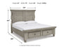 Harrastone  Panel Bed With Mirrored Dresser