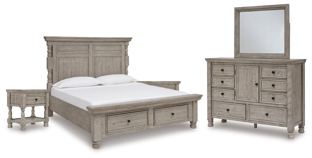 Harrastone California  Panel Bed With Mirrored Dresser And 2 Nightstands