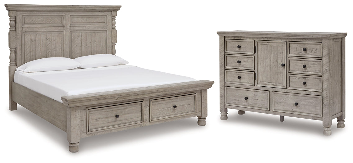 Harrastone  Panel Bed With Dresser