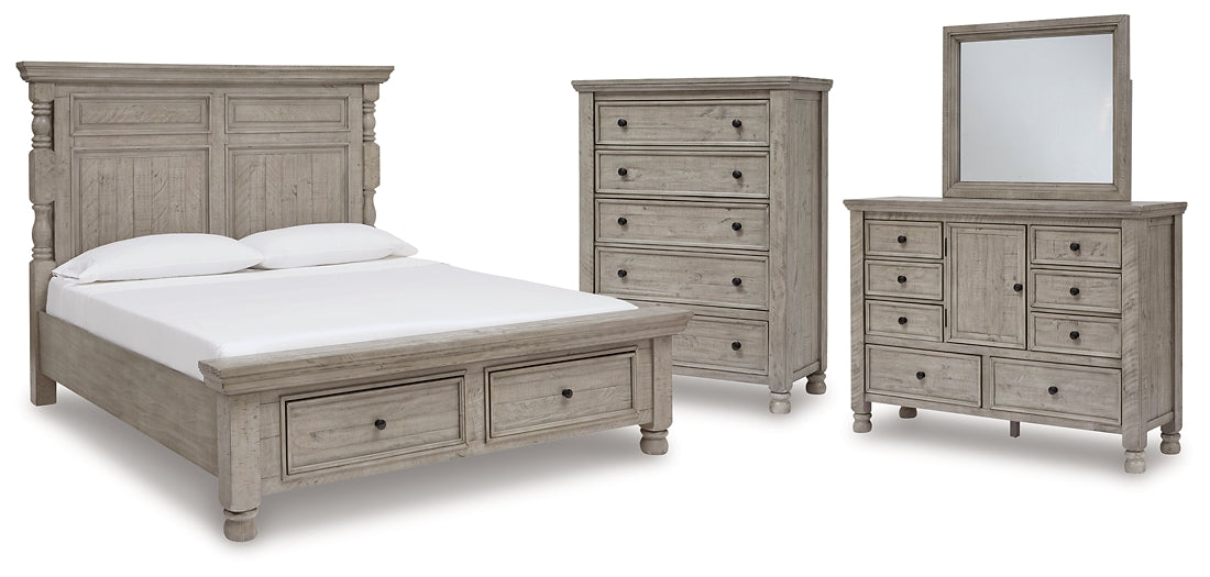 Harrastone California  Panel Bed With Mirrored Dresser, Chest And Nightstand