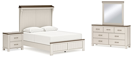 Darborn  Panel Bed With Mirrored Dresser And Nightstand