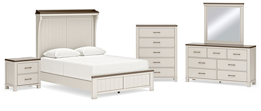 Darborn  Panel Bed With Mirrored Dresser, Chest And Nightstand